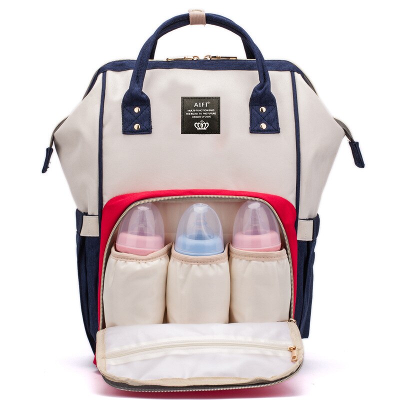 Stijl Luiertas Multifunctionele Mother 'S Tas Mode Mama Zuigfles Rugzak Aiaper Rugzak