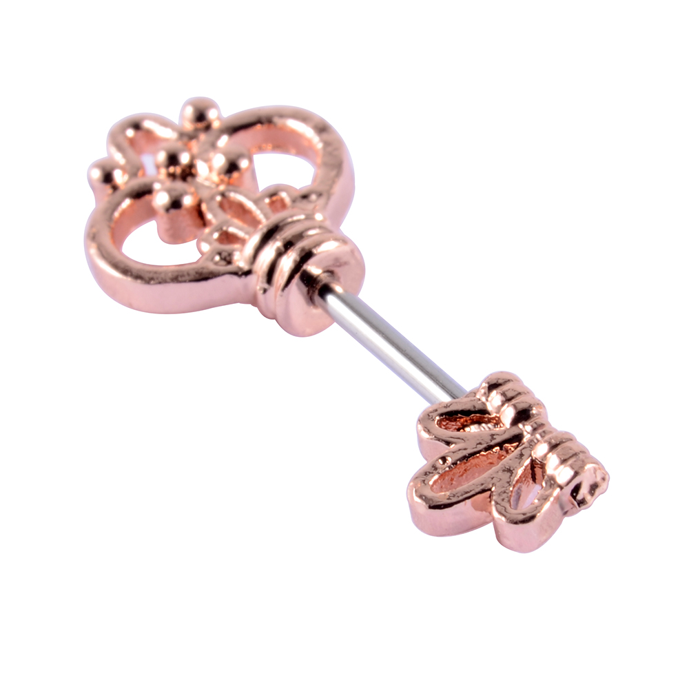 1PC Stainless Steel Multicolor Cz Tragus Cartilage Earrings Crystal Feather Ear Helix Tragus Earrings Lobe Piercing Jewelry 20G: ROSE GOLD COLOR