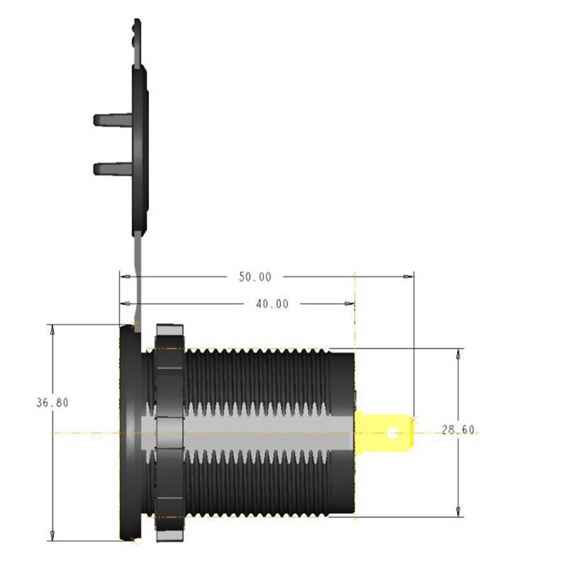 12V 24V QC 3.0 podwójna ładowarka samochodowa USB wodoodporna 18W wyjście USB szybkie ładowanie z woltomierzem doprowadziło na wyłączony przełącznik kabel zasilający