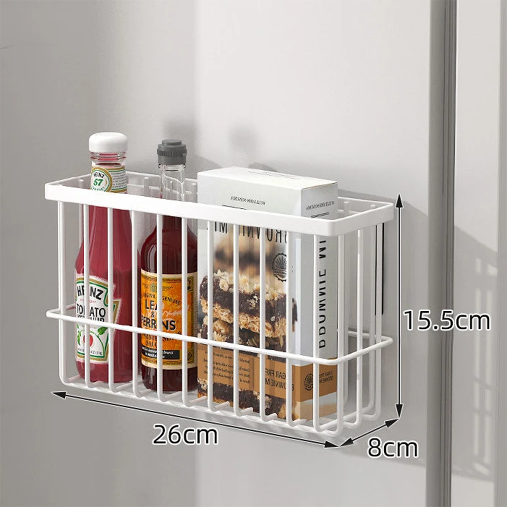Multifunctioneel magnetisch koelkastopbergrek Geen punch Ruimtebesparend Papieren handdoekhouder Muurhangende mand Keukenorganizer: Licht Groen