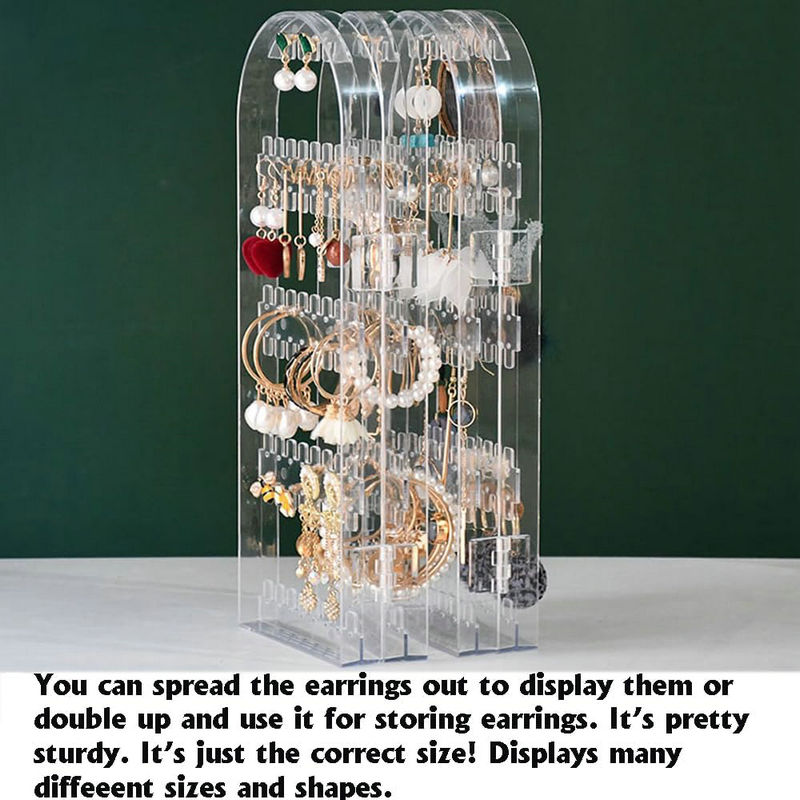 Earring Holder Organizer Jewelry Organiser Stand Foldable Screen Necklace Rack Multi-Purpose Dressing Tablet Jewelry Holder