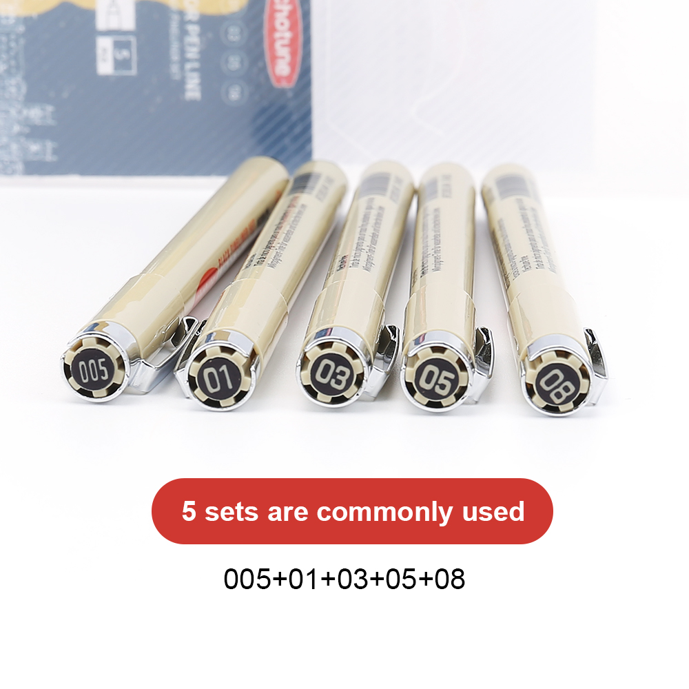 Pigment Liner Pigma Pen Manga Markers Needle Pen Hook Line Pen Sketch Sakura Pens Stationery Set Art Supplies School Supplies: Yellow