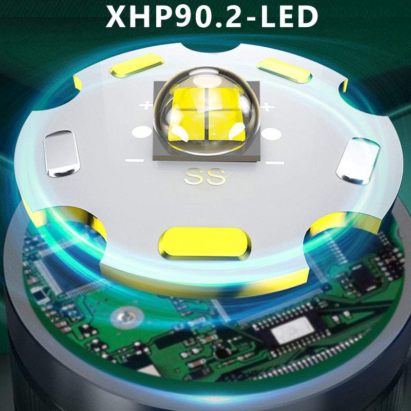 1000000 LM LED faro Sensor XHP90.2 uso de faro 2*18650 batería linterna USB recargable lámpara de cabeza linterna