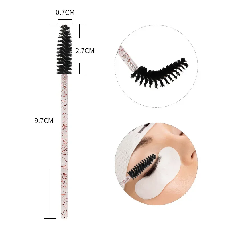 100PCS Mascara Spoolies Disposable Eyelash & Eyebrow Brushes for Salon, Extension & Makeup eyelash extension supplies
