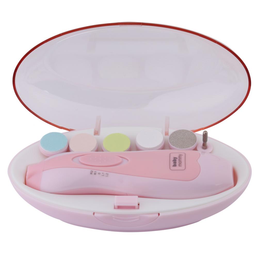 Elektrische Baby Nail Trimmer Baby Schaar Babies Nail Care Safe Nagelknipper Cutter Voor Kinderen Newbron Nail Trimmer Manicure Set: Trimmer Set Pink