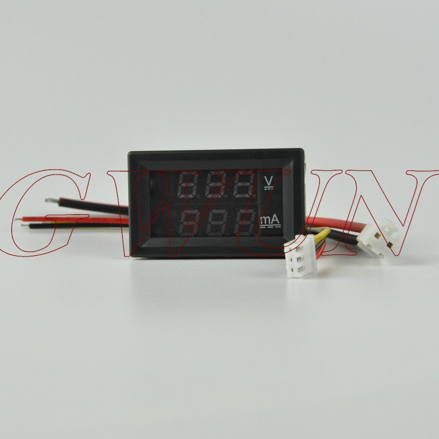 GWUNW BY32A 0-500V 0-999mA(1A) DC Digital Voltage Ammeter Current Tester Meter Voltmeter Dual Display Red Blue green LED