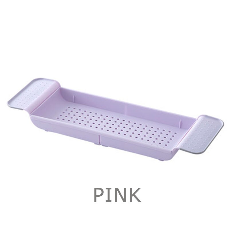 Bath Shelf over Bath Tray Plastic Bath Caddy Bath Rack Bathtub Board Adjustable Bathtub Tray Phone Holder Bathroom Accessories: pink