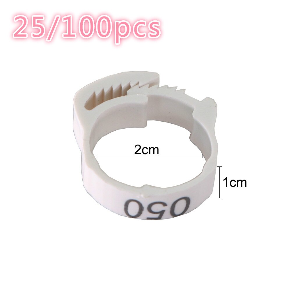 25/100 pcs Number Pigeon Leg Poultry Dove Bird Parrot Clip Rings Band Foot Ring Pigeon Supplies