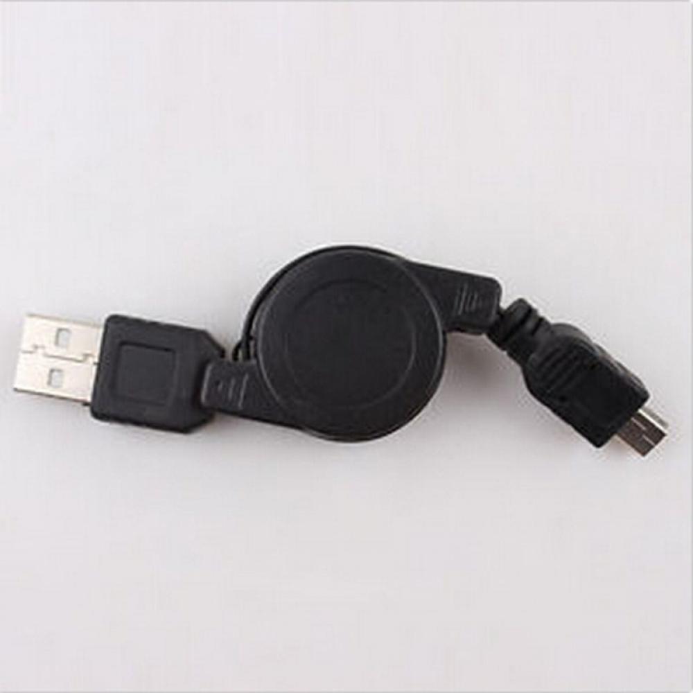 USB A Male to MiNI USB B 5 Pin Charging Data Sync Cable Black Retractable Data Sync Cable Data Cables