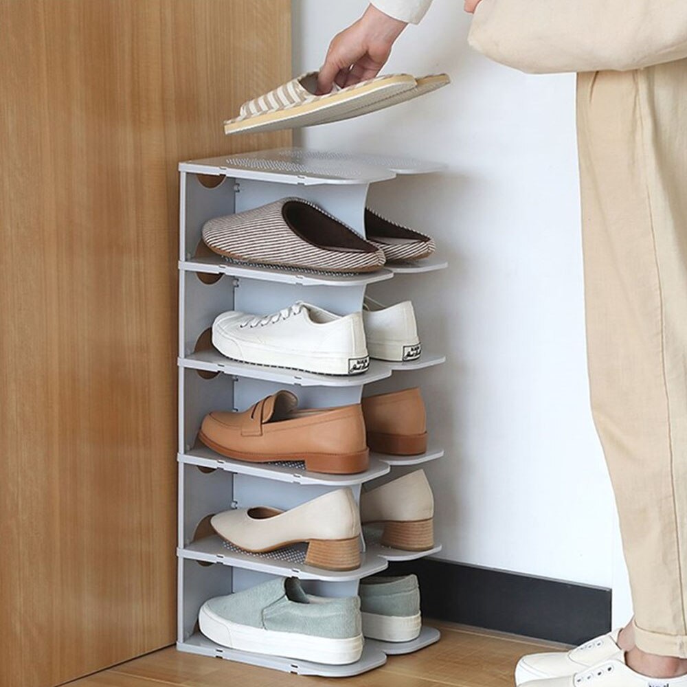 CellDeal 6 Layers Stackable Shoe Organizer DIY Assembly Shoe Shelf Shoe Rack Stand Space Saving Shoe Hanger Shoe Box Cabinet