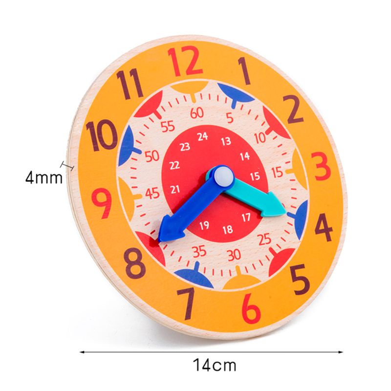 Children Wooden Clock Toy Hour Minute Second Cognition Colorful Clocks Toys for Kids Early Preschool Teaching Aids