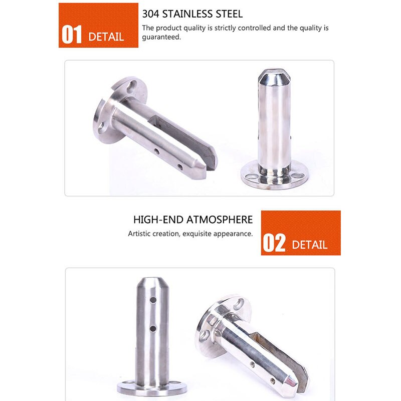 304 Stainless Steel Glass Clamp Holder Square Round Glass Pool Fence Clamp Home Garden Stairs Balcony Glass Floor Clamp