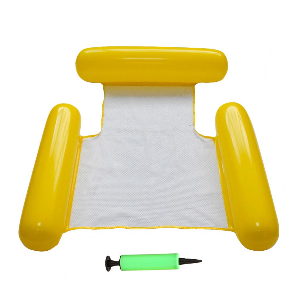 Lekvrije Draagbare Ergonomisch Gestreepte Print Drijvende Fauteuil Voor Reizen:  Yellow