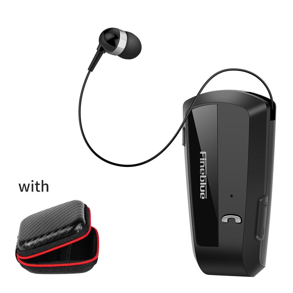 BT5.0 Fineblue F990 Draadloze Business Bluetooth Headset Sport Driver Oortelefoon Telescopische Clip Op Stereo Oordopjes Trillingen Withbag: Default Title