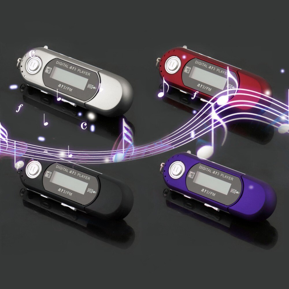 USB MP3 Muziekspeler Digitale Lcd-scherm Ondersteuning 32GB TF Card & FM Radio Met Microfoon Zwart Blauw mp3 Speler