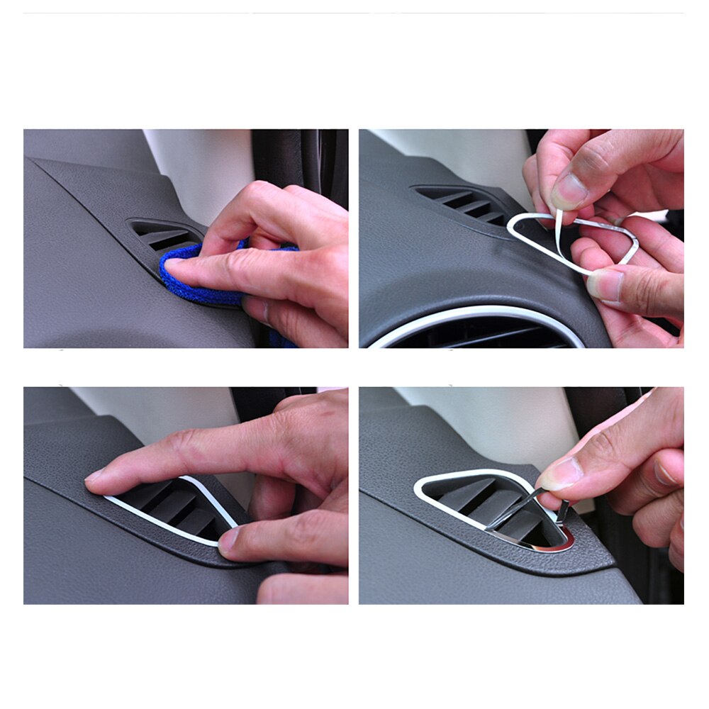 Embellecedor de coche para rejilla de aire acondicionado, 1 par, pegatina para Ford Focus 2 MK2 2005 2006 2007 , decoración de coche