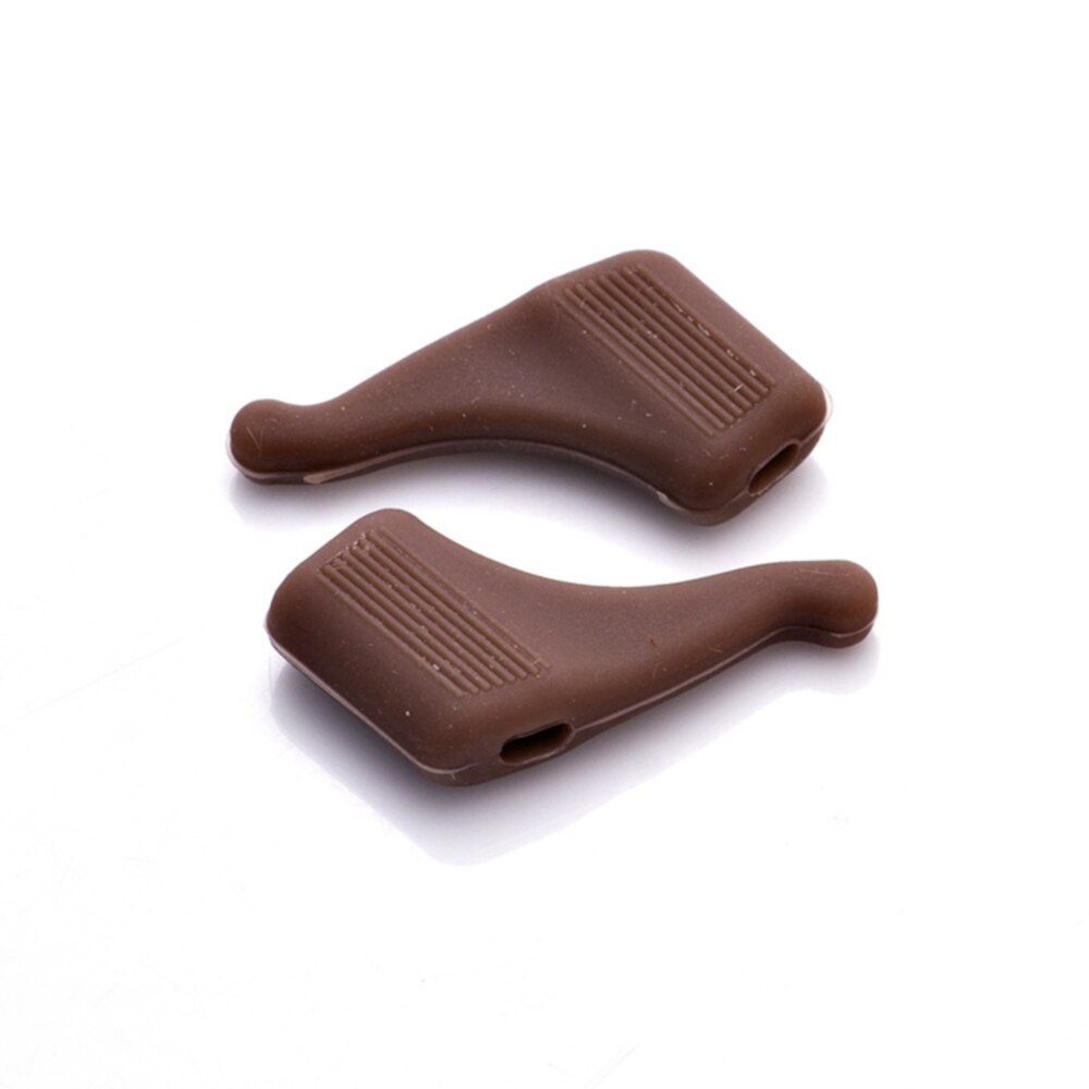 Crochet d'oreille antidérapant pour lunettes, 50 paires, accessoires de lunettes, poignée universelle en Silicone, support de pointe de tempe: brown-50pairs