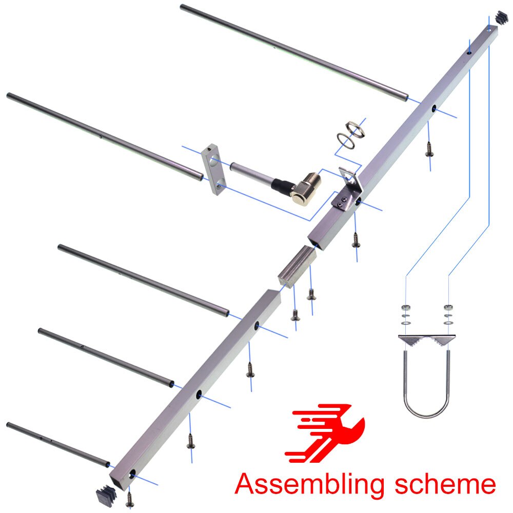 Yagi -ay02 yagi antenn uhf 400-470 mhz hög förstärkning 11 dbi  so239 kontakt yagi-uda antenn passar för tyt md -390 bf-888s walkie talkie