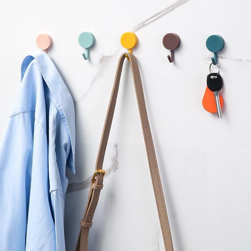 Crochet mural auto-adhésif solide sans perçage, 5 pièces, sac à manteau, porte de salle de bains, porte-serviettes de cuisine, crochets, accessoires de rangement à domicile