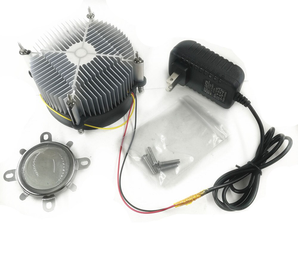 100W High Power LED Cooling Fan With Aluminium Heatsink + 44mm Lens – DIY Lighting
