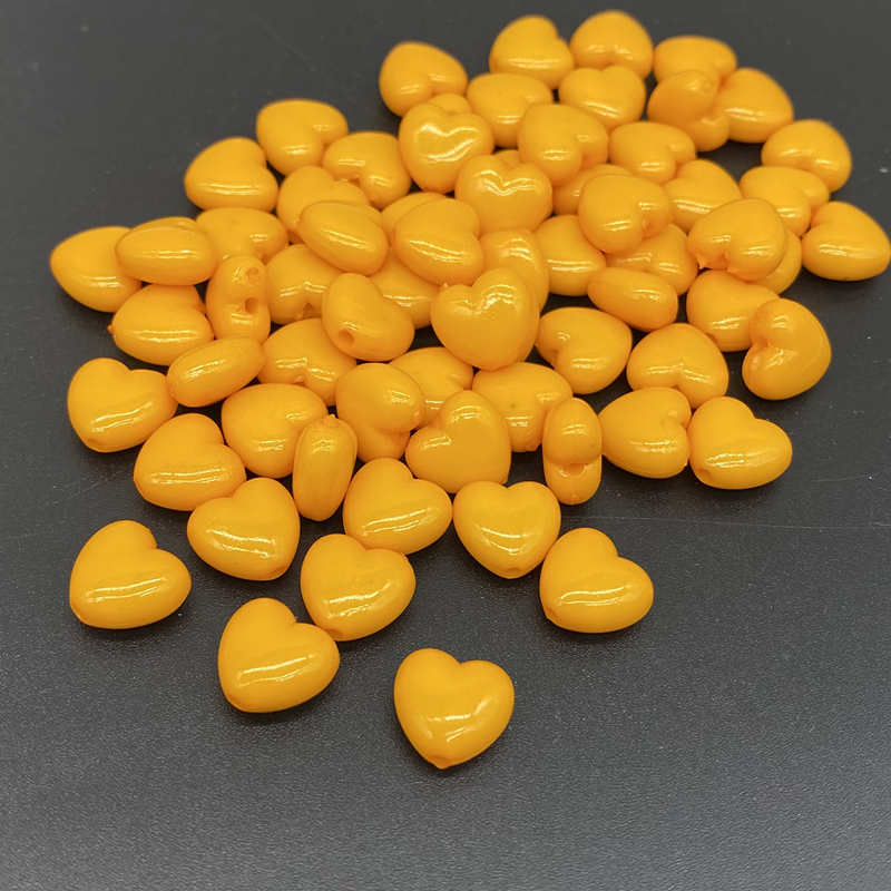 50pcs/lot 10mm Heart Shape Acrylic Beads Loose Spacer Jewelry Making Necklace Pendant Bracelet Handmade DIY: Red