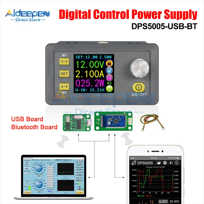 DPS5005 50V 5A Communicatie Constante DC-DC LCD Voltage Stroom Step-down Voedingsmodule Buck Voltage Converter Voltmeter