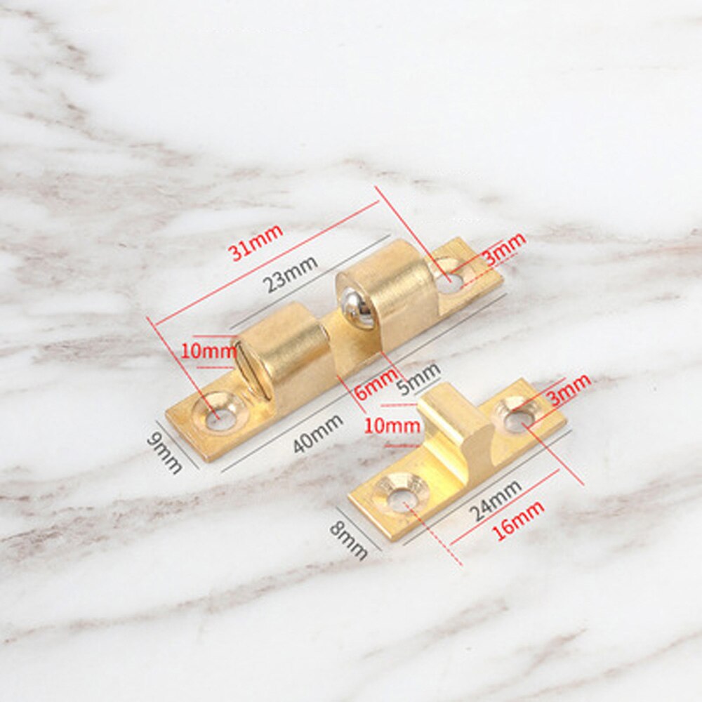 Brass Adjustable Double Ball Tension Roller Catch Hardware Fitting Cabinet Closet Furniture Door with Screws Door Stop Magnetic: copper 40mm