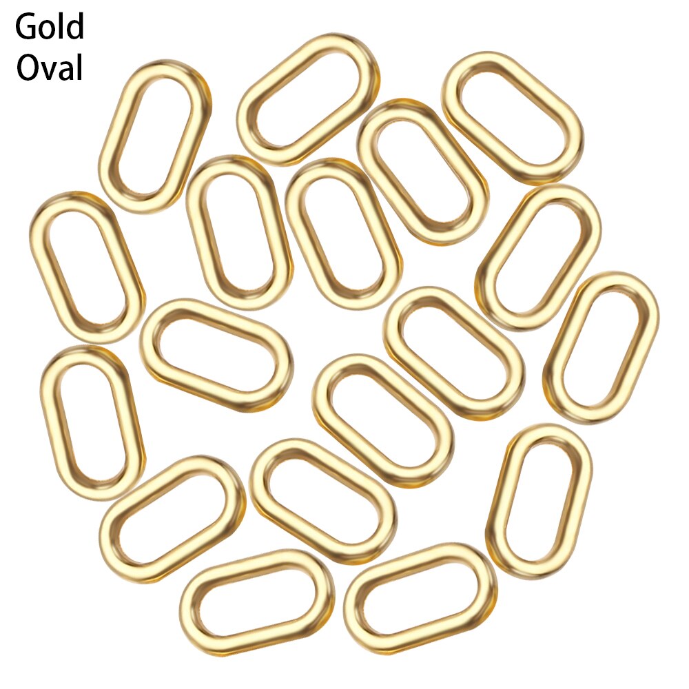 20Pcs 4Mm Mini Ovale/Vierkante/Driehoek Pop Zak Gesp Diy Pop Ultra-Kleine Bagage Kleding schoenen Hardware Onderdelen Accessoires: Gold-Oval