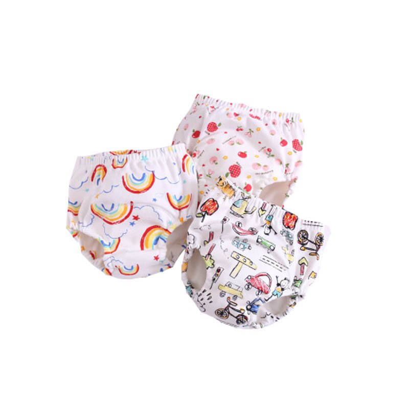 10pcs/lot 6 Layer Gauze Soft Baby Cartoon Reusable Cloth Diaper Kids Training Pants Washable Nappies for Boys Girls