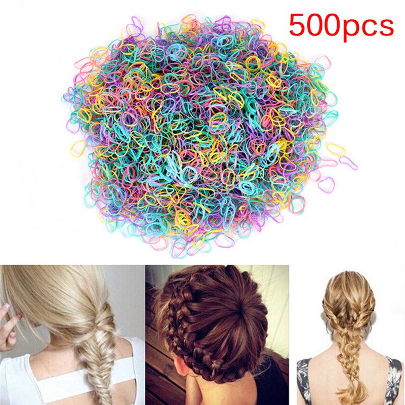 500 pièces bureau reliure corde cravates tresses tresses en caoutchouc élastique pour queue de cheval corde élastique cheveux bandeau