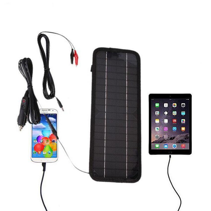 Portable 12V 4.5W Solar Panel Power Battery Charger Backup For Auto Car Van Boat