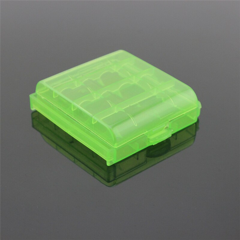 1PCS Various Colors Plastic Battery Storage Boxes Case Storage Holder Battery Cover for 10440 14500 AA AAA Battery Box: Green