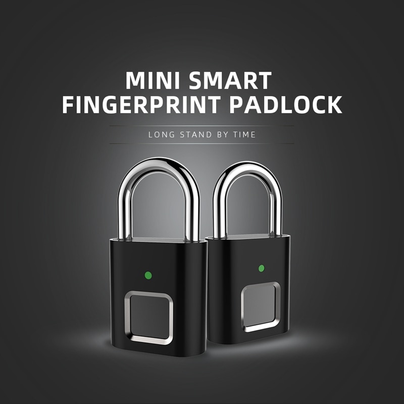Di impronte digitali Lucchetto accorto Serratura Della Porta IP65 Impermeabile Di Sicurezza Serratura Digitale Portatile di Impronte Digitali Lucchetto USB Serratura Keyless
