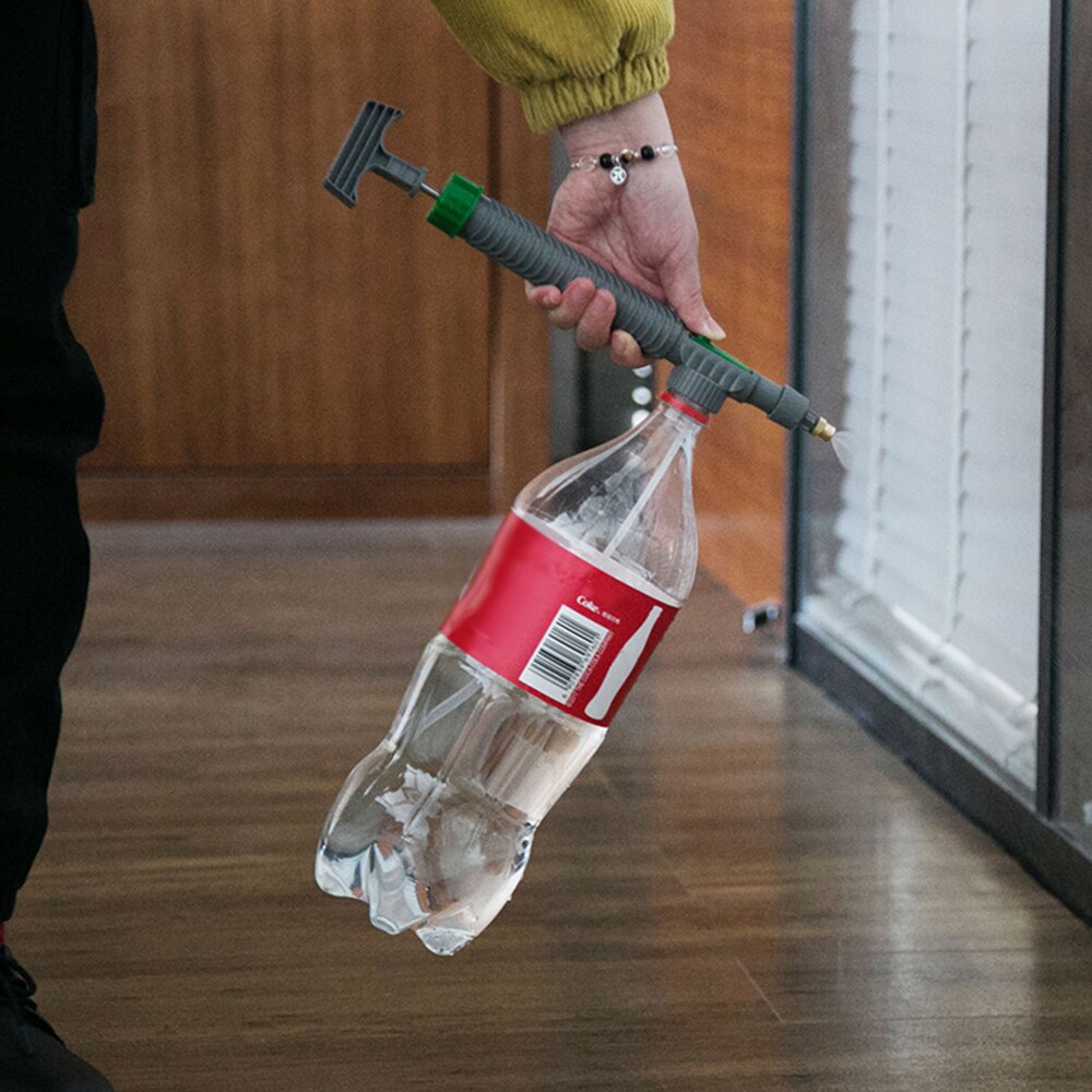 1 stk husholdnings højtryks luftpumpe manuel sprøjte have justerbar trolley pistol dyse vanding spray sprøjte hoved med led