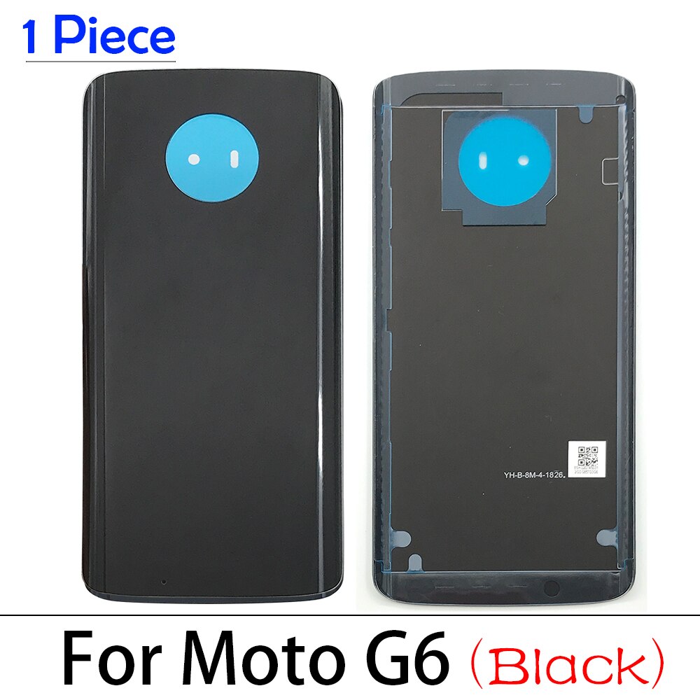 Tylna pokrywa baterii tylna pokrywa szklana dla Motorola Moto One makro Action / G6 Plus / G7 Power / G9 Play / E7 z klejem: G6 black