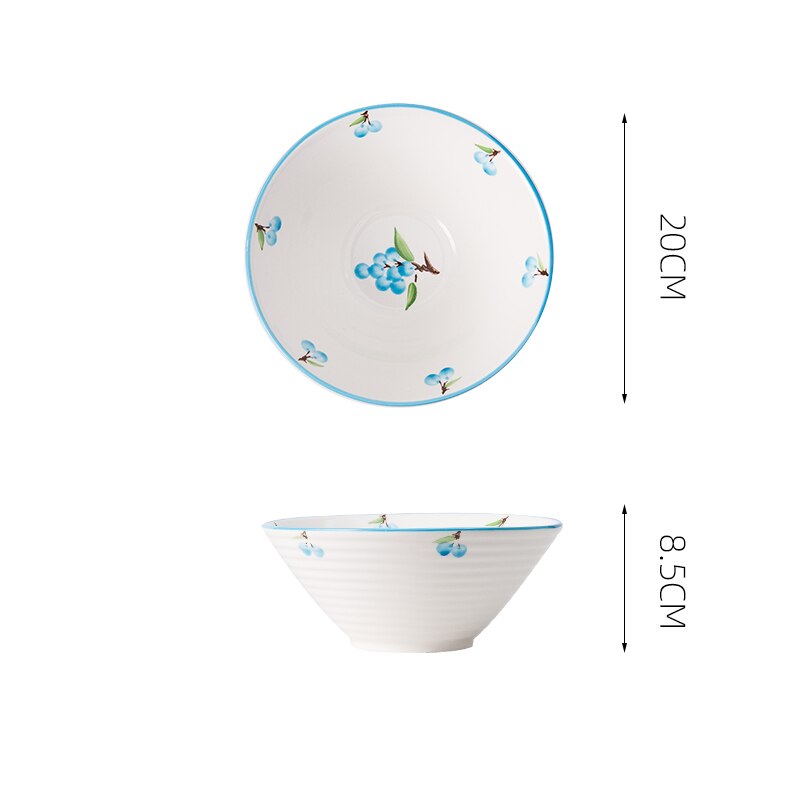 Frete grátis & tigela de macarrão instantâneo salada de arroz sopa de frutas forno microondas utensílios de mesa domésticos especiais: B-Blueberry