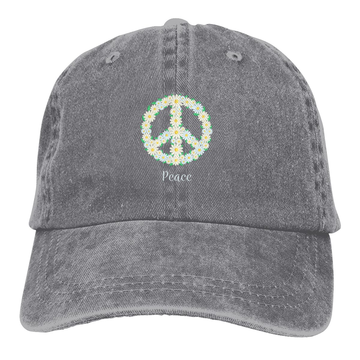 Daisy Peace Vintage Unisex Adjustable Trucker Cap for Adult: Gray