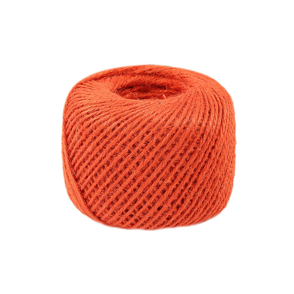 50 m 1 st naturlig jute diy flätad sladd biologiskt nedbrytbar snöre jultillbehör bröllopsdekoration hantverk 2 förpackningar: Orange