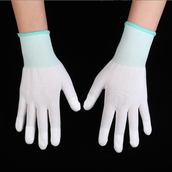 Esd-veilige handschoenen met koolstofnylon voering, antistatisch,  pu 1 paar antistatische handschoenen, antistatische esd-handschoenen voor elektronisch werk.: Legergroen / M