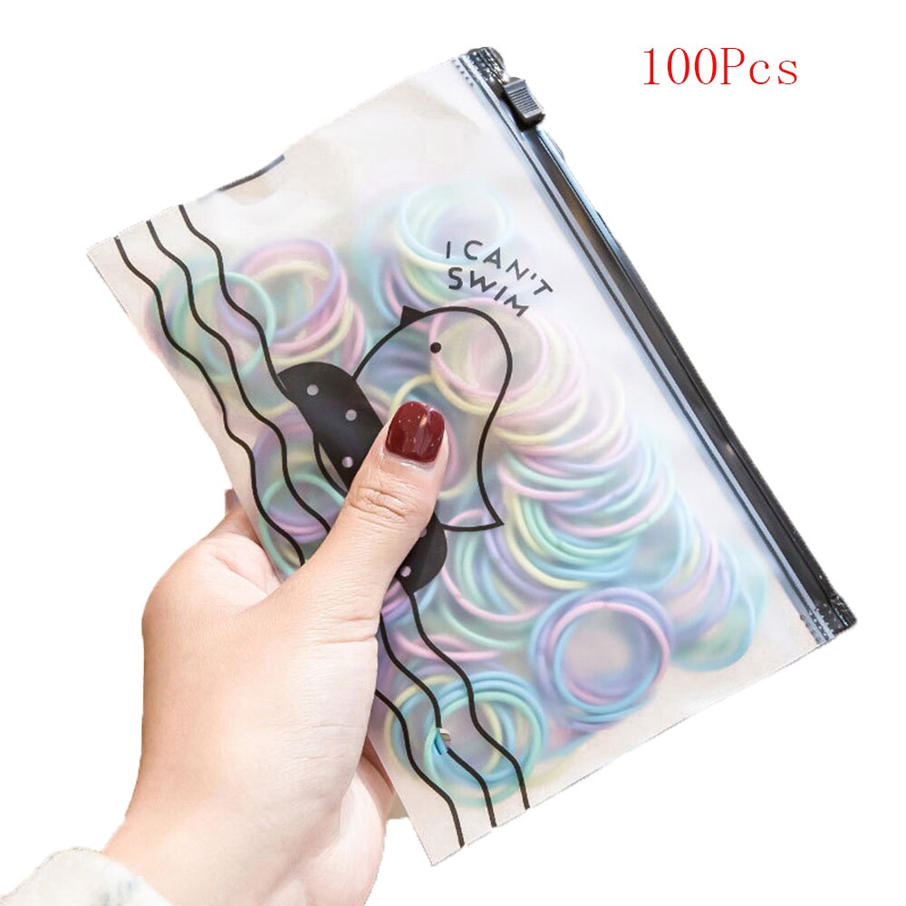 100-500 Stks/pak Meisjes Kleurrijke Elastische Rubber Band Kinderen Hair Gum Leuke Haarband Voor Baby Meisje Paardenstaart Houder haar Accessoire: 2