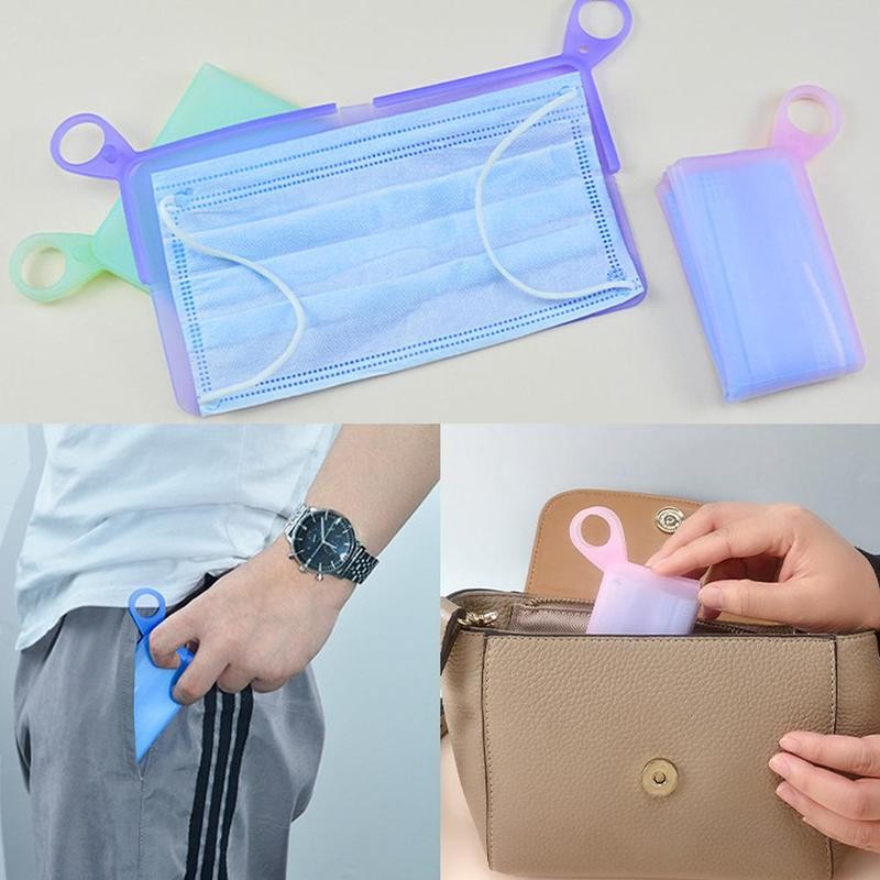 1 stuks dozen maskers bewaren siliconen masker tijdelijke opslagclip opvouwbare draagbare waterdichte doos om maskers op te bergen dozen maskers bewaren houder