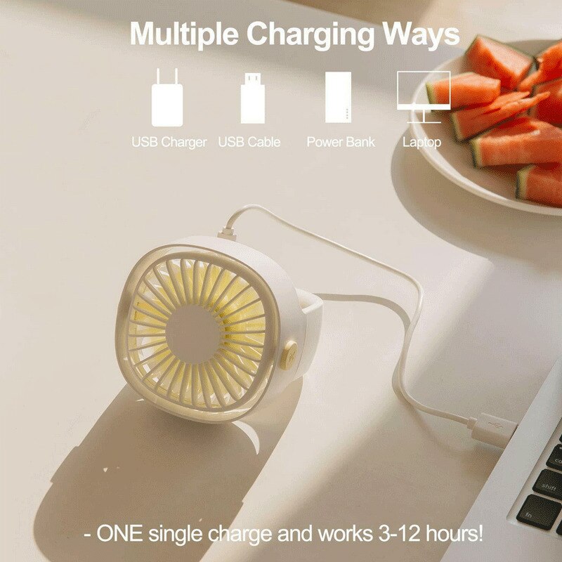 USB Personal Mini Fan Cooler Portable Quiet Desktop Desk Silent PC Outdoor Office 3 Speed Cooling Fan