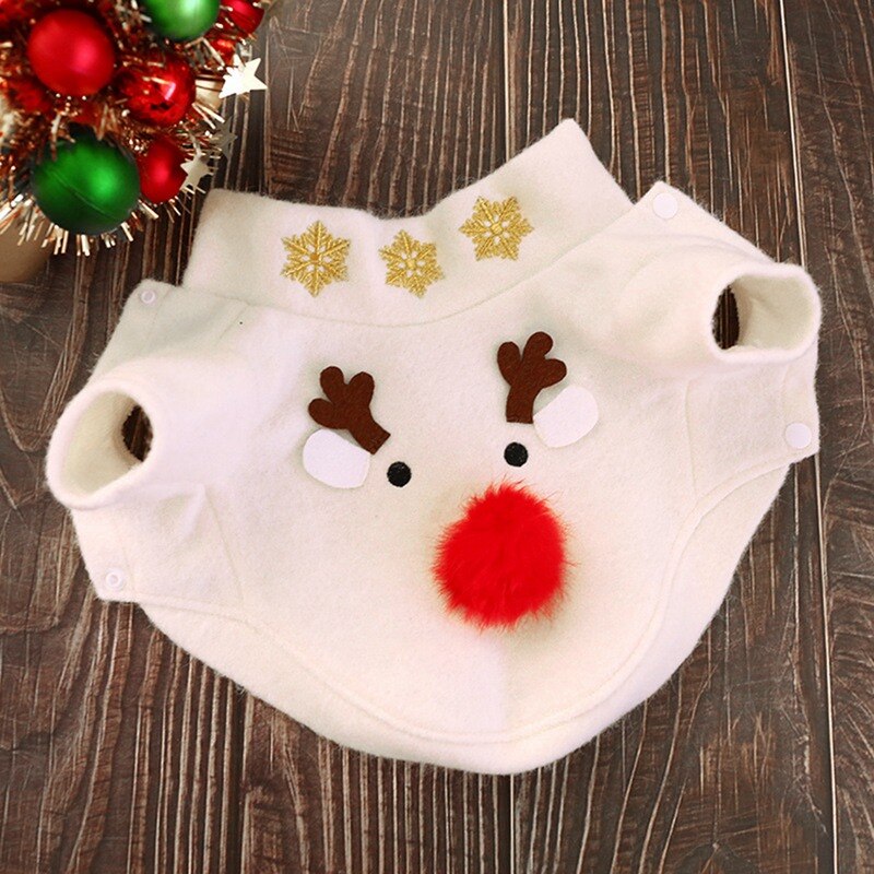 Dog Reindeer 2 Legged Apparel Outfit Pet Dog White Autumn Winter Christmas Cosplay Costume Bulldog Dress Up Clothes