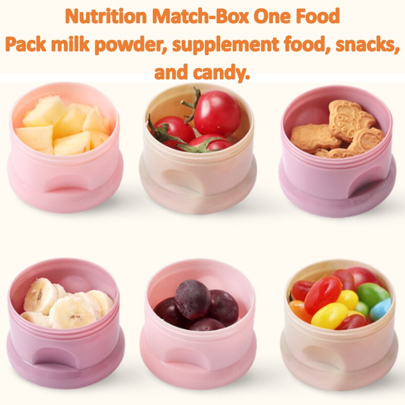 3 layers Bear Style Portable Baby Food Storage Box Essential Cereal Cartoon Infant Milk Powder Box Toddle Snacks Container
