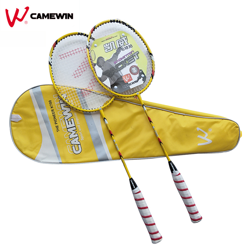 1 Pair Carbon Badminton Racquet CAMEWIN Brand Badminton Racket With Bag Yellow Black Red Grey