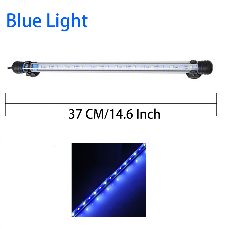 Gako Aquarium Licht LED Wasserdicht Aquarium Licht Unterwasser Fisch Lampe Aquarien Dekor Beleuchtung Anlage Lampe: 37CM Blau