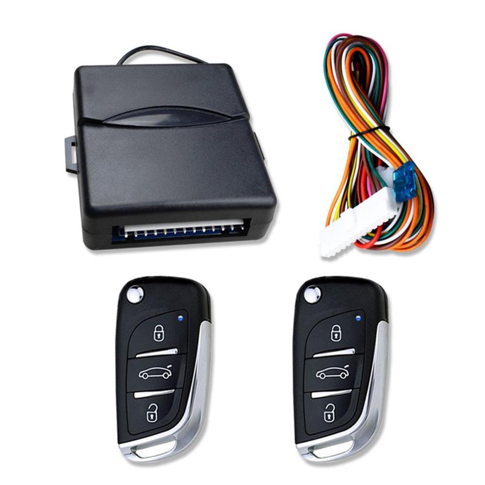 Universal Car Auto Keyless Entry System Button Start Stop LED Keychain Central Kit Door Lock with Remote Control