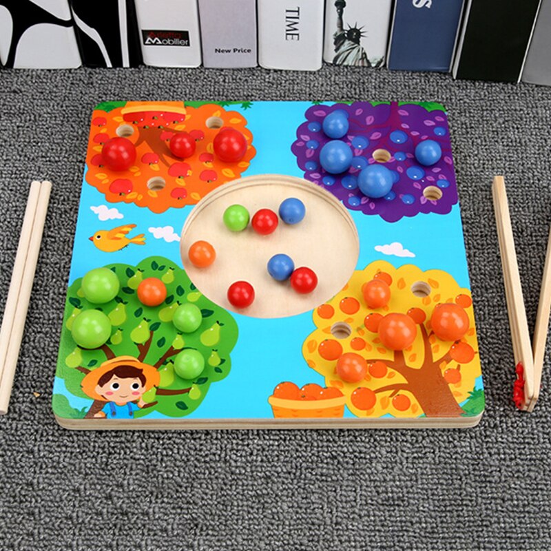 Nuovi bambini bambini smistamento giocattoli bambini pratica bacchette Clip perline gioco di corrispondenza perline di colore smistamento giocattoli di apprendimento