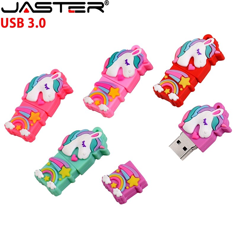 JASTER Cartoon nowy jednorożec Pen Drive 16GB 8GB 64GB 32GB 128GB pamięć usb Pendrive Pendrive u dysk moda prezent