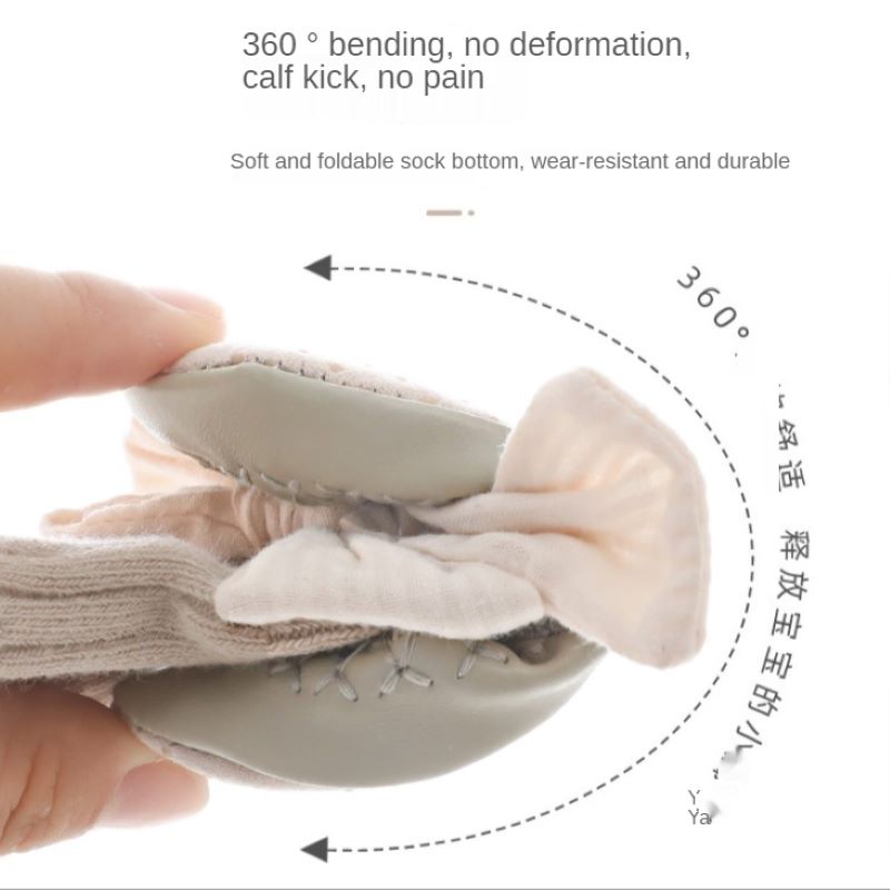Spring Autumn Baby Girls Socks Newborn Baby Bowknot Socks Infant Baby Socks Anti Slip Soft Cotton Floor Sock Shoes